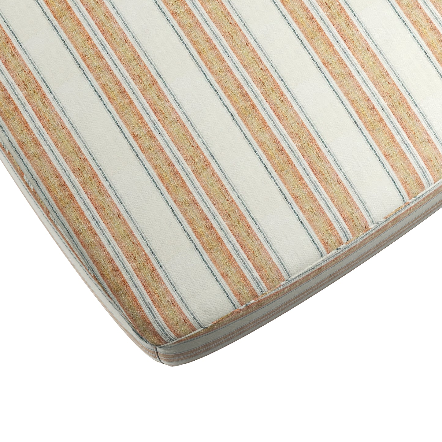 Square Pouf in French Laundry Stripe - Apricot
