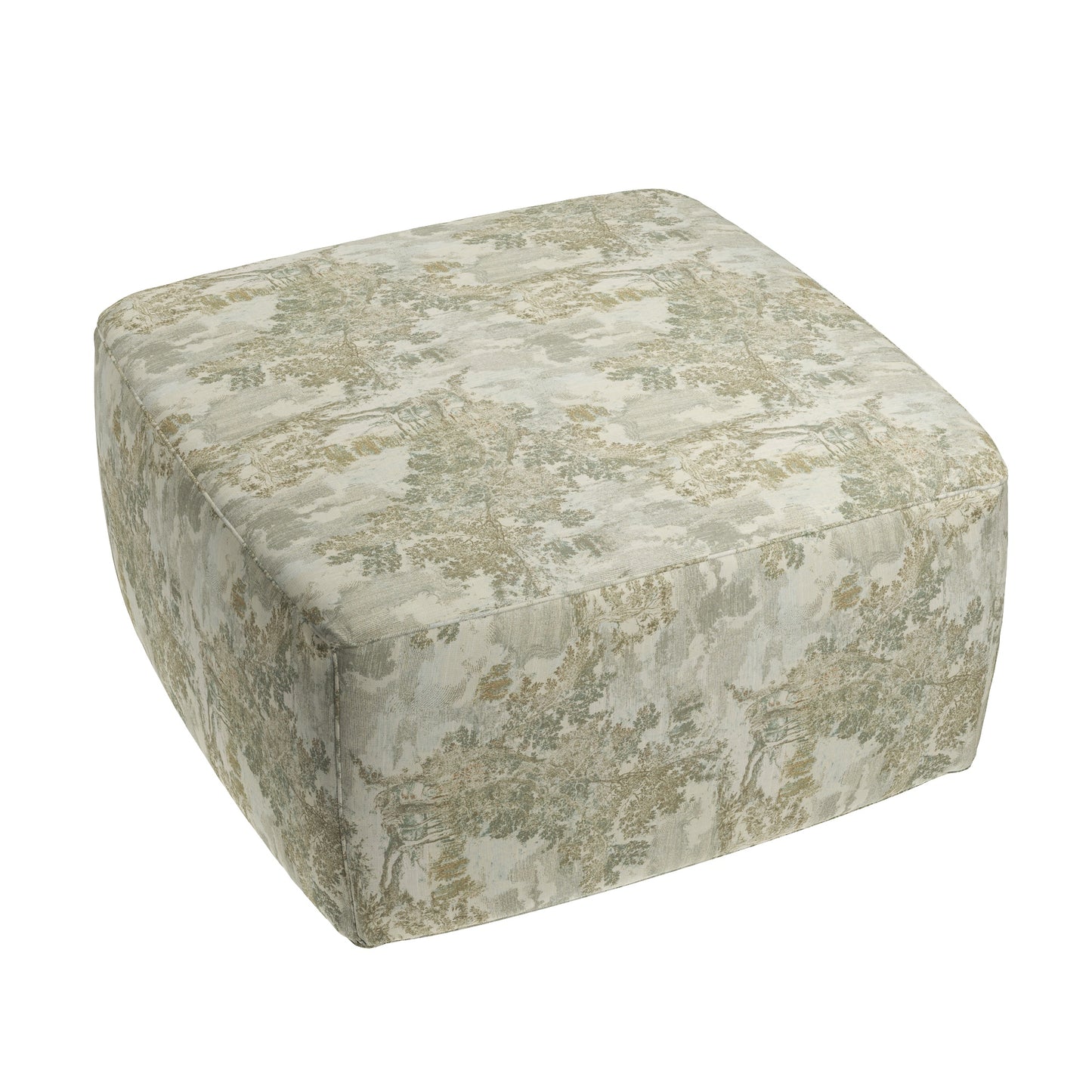 Square Pouf in Country Toile - Ivy