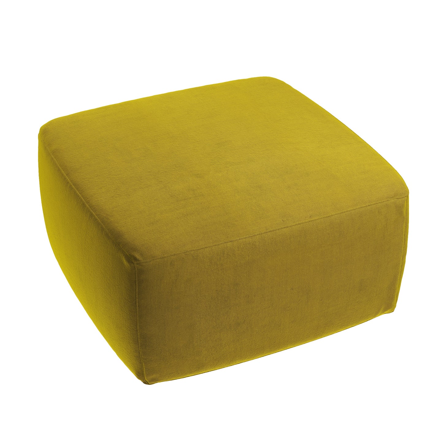 Square Pouf in Classic Velvet - Citron