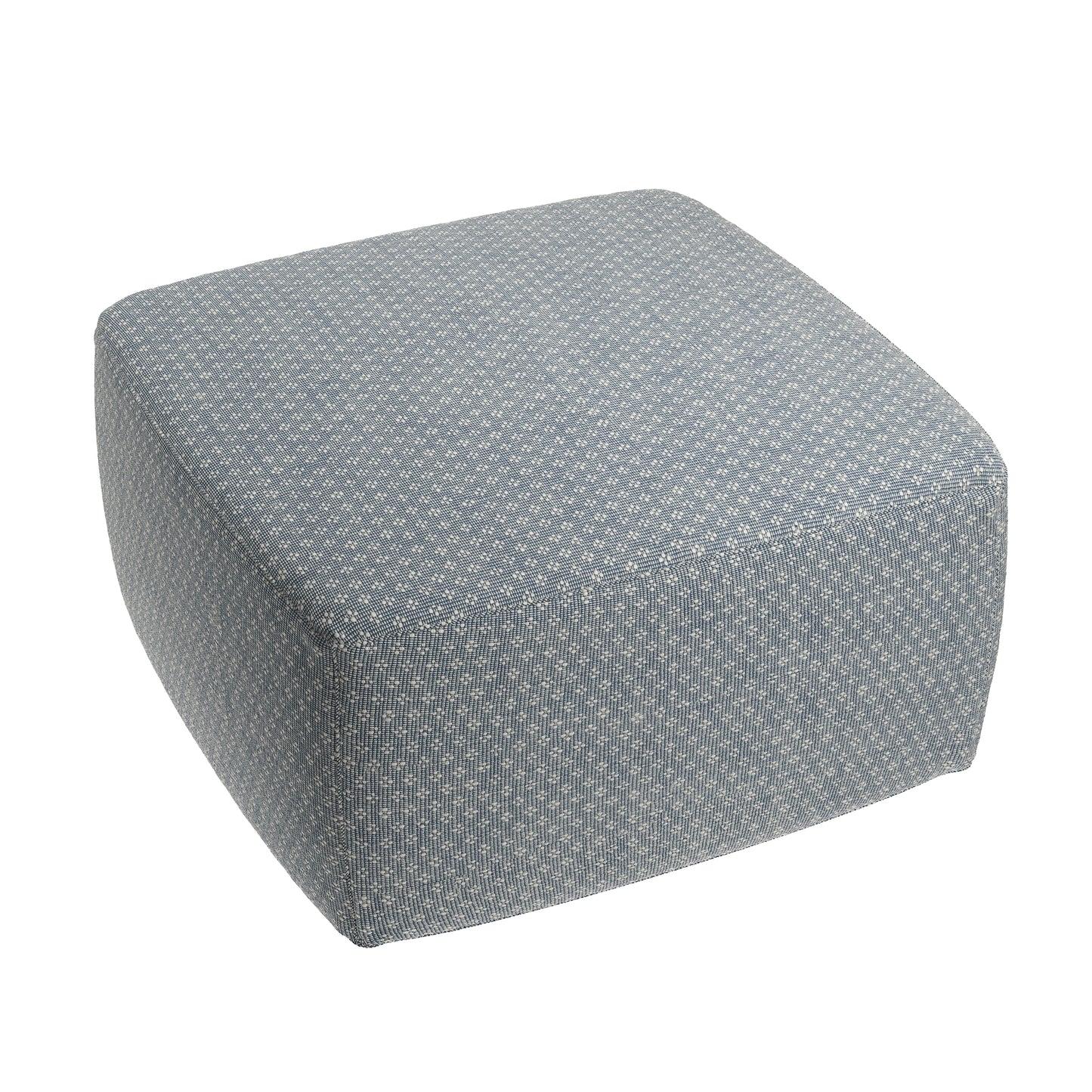 Square Pouf in Ditsy - Indigo