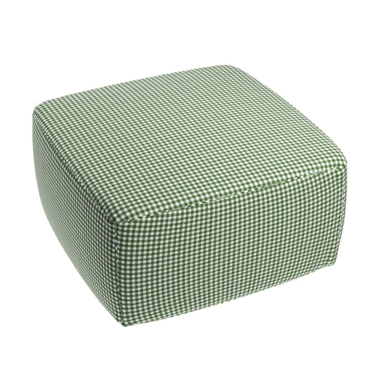 Square Pouf in Gingham - Fir