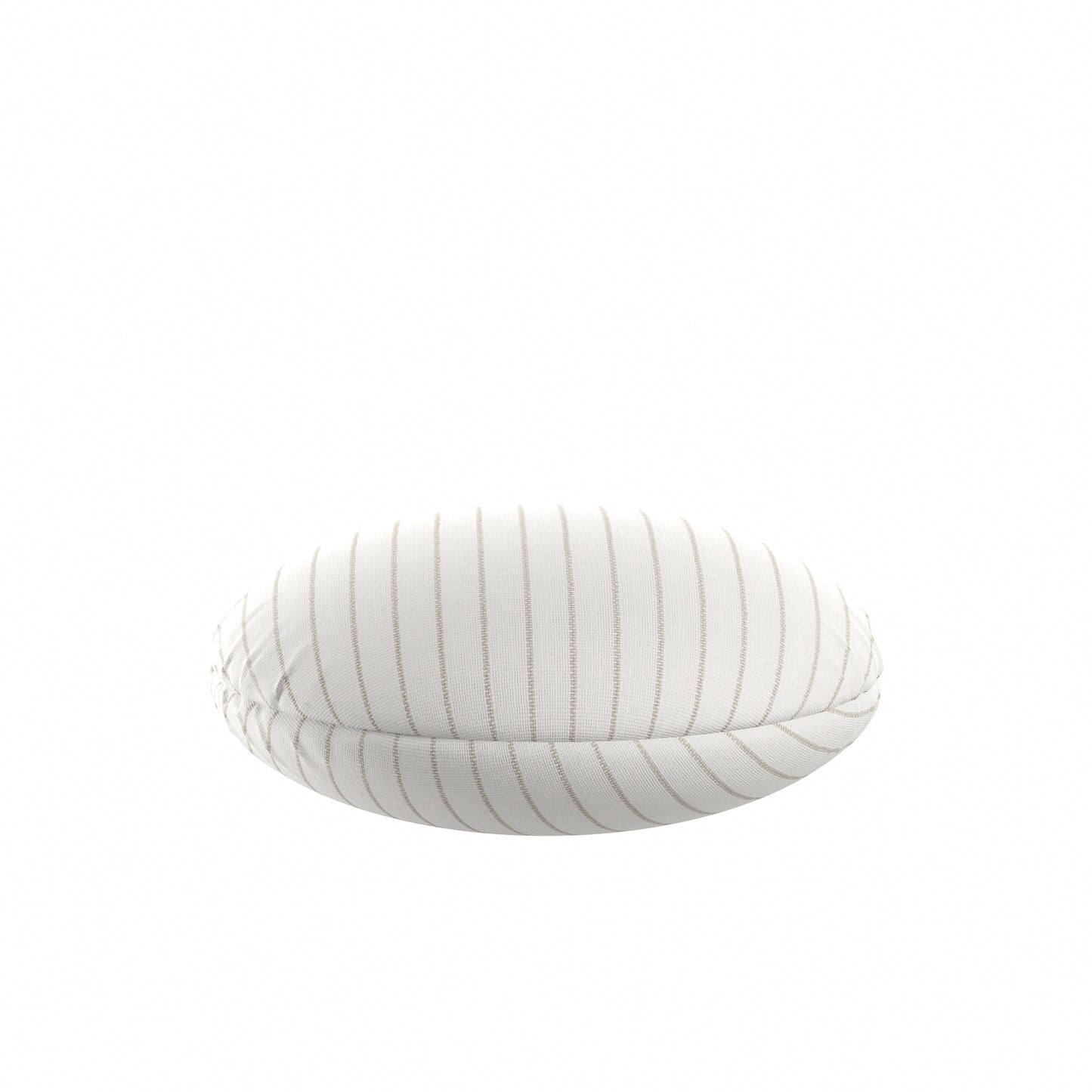 Circular Throw Pillow in Sand Dollar Stripes