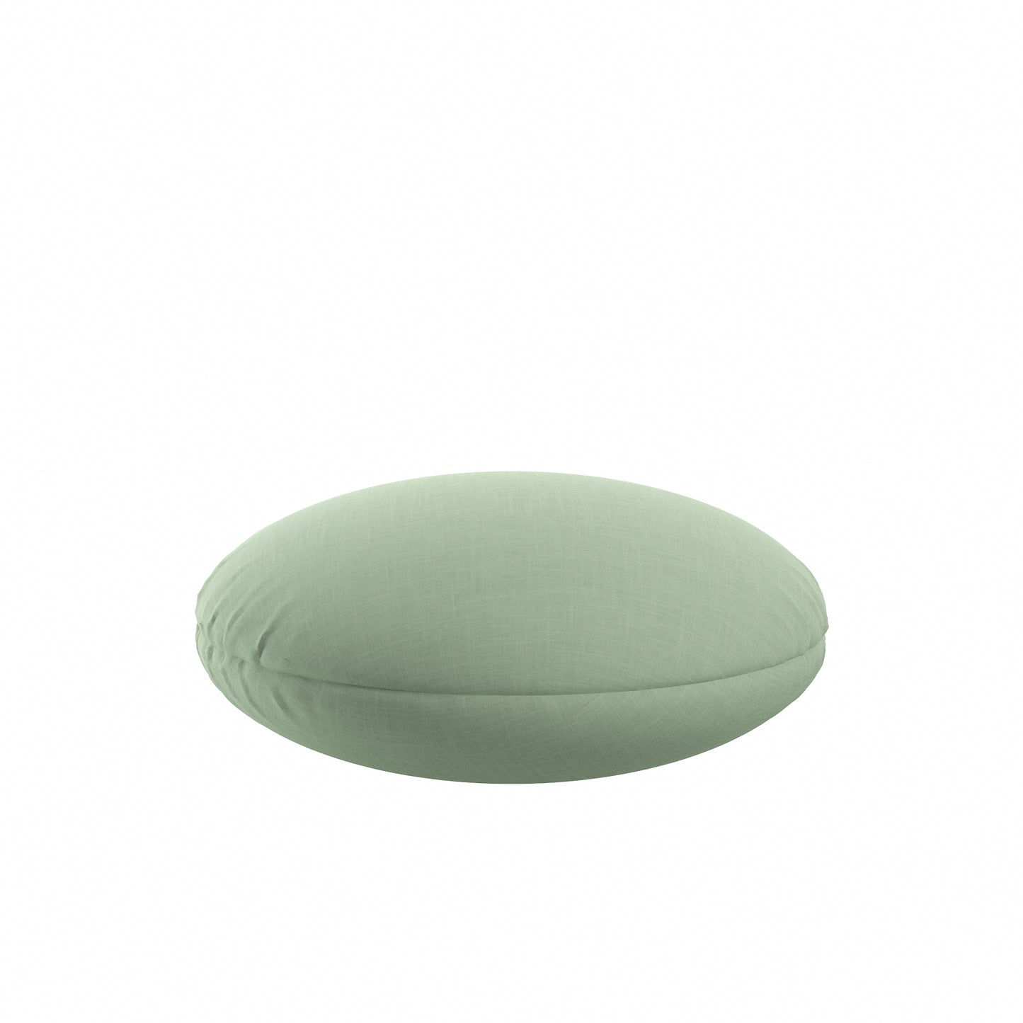 Circular Throw Pillow in Classic Linen Olive