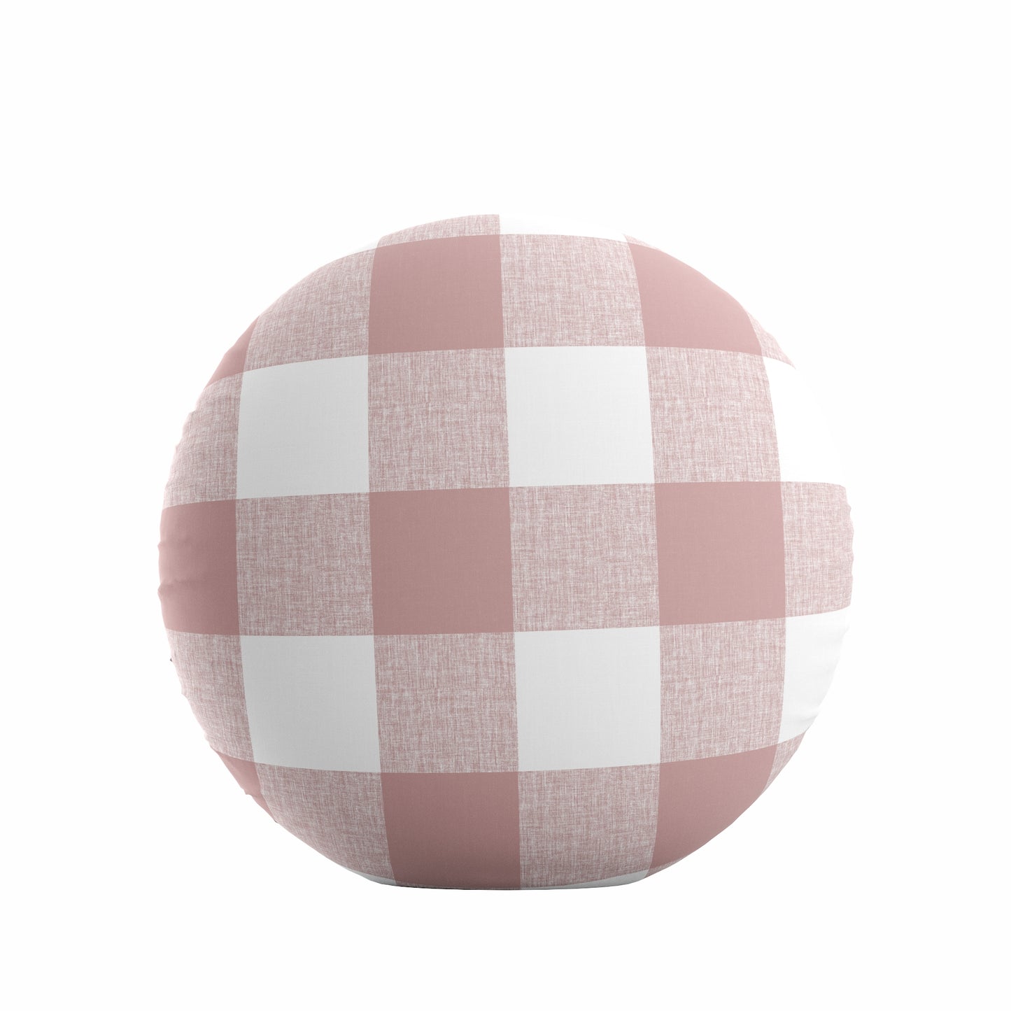 Circular Throw Pillow in Buffalo Check - Mauve
