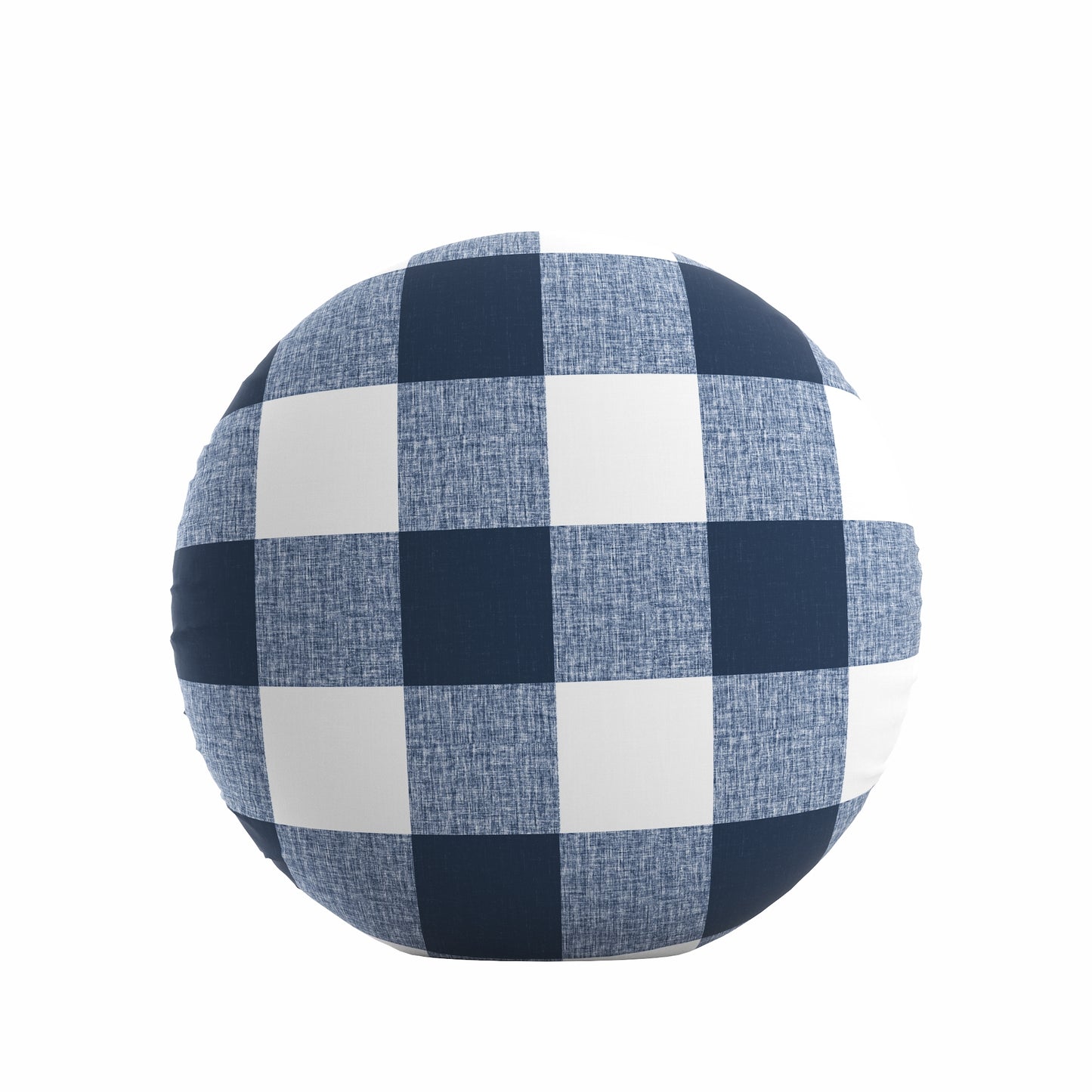 Circular Throw Pillow in Buffalo Check - Navy