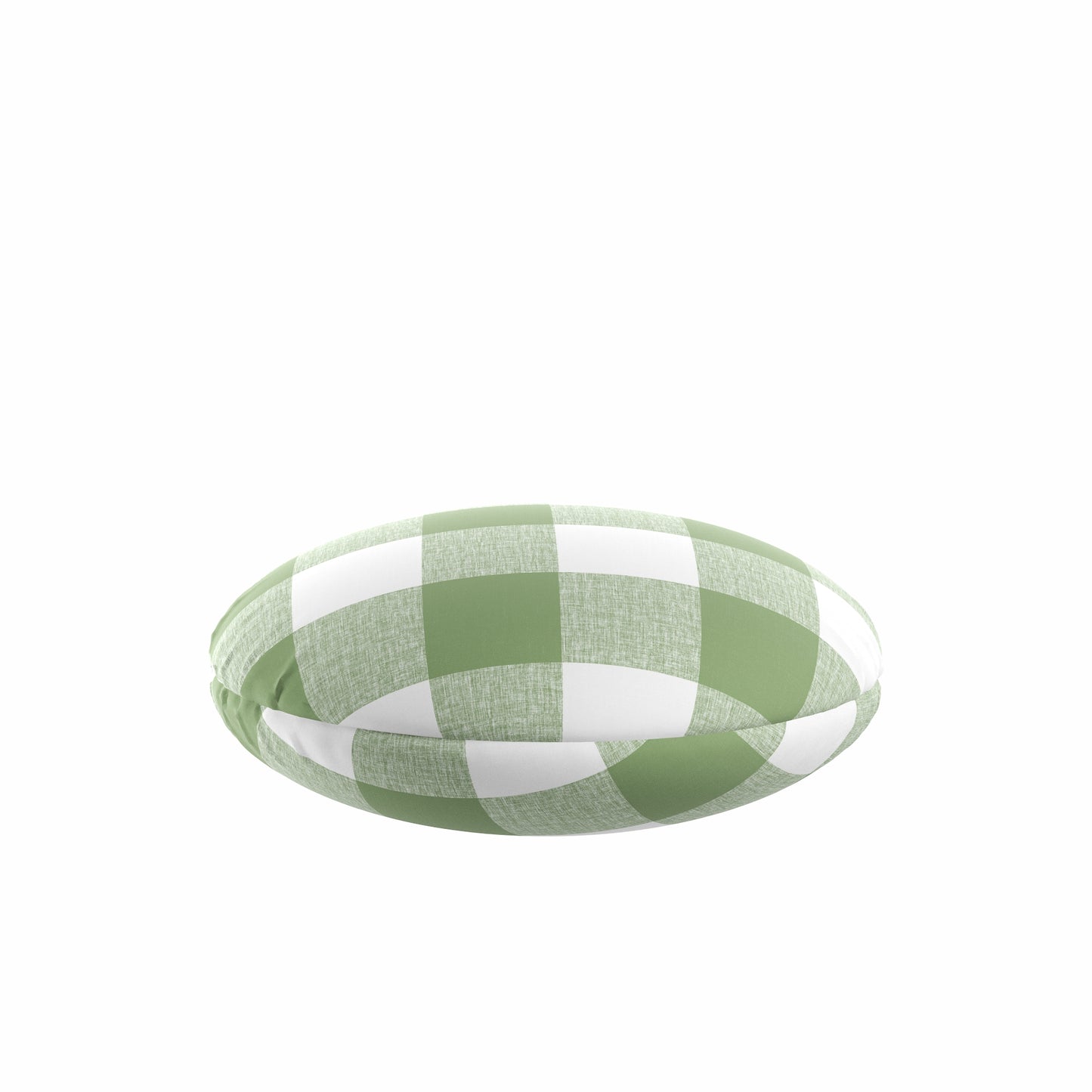Circular Throw Pillow in Buffalo Check - Sage