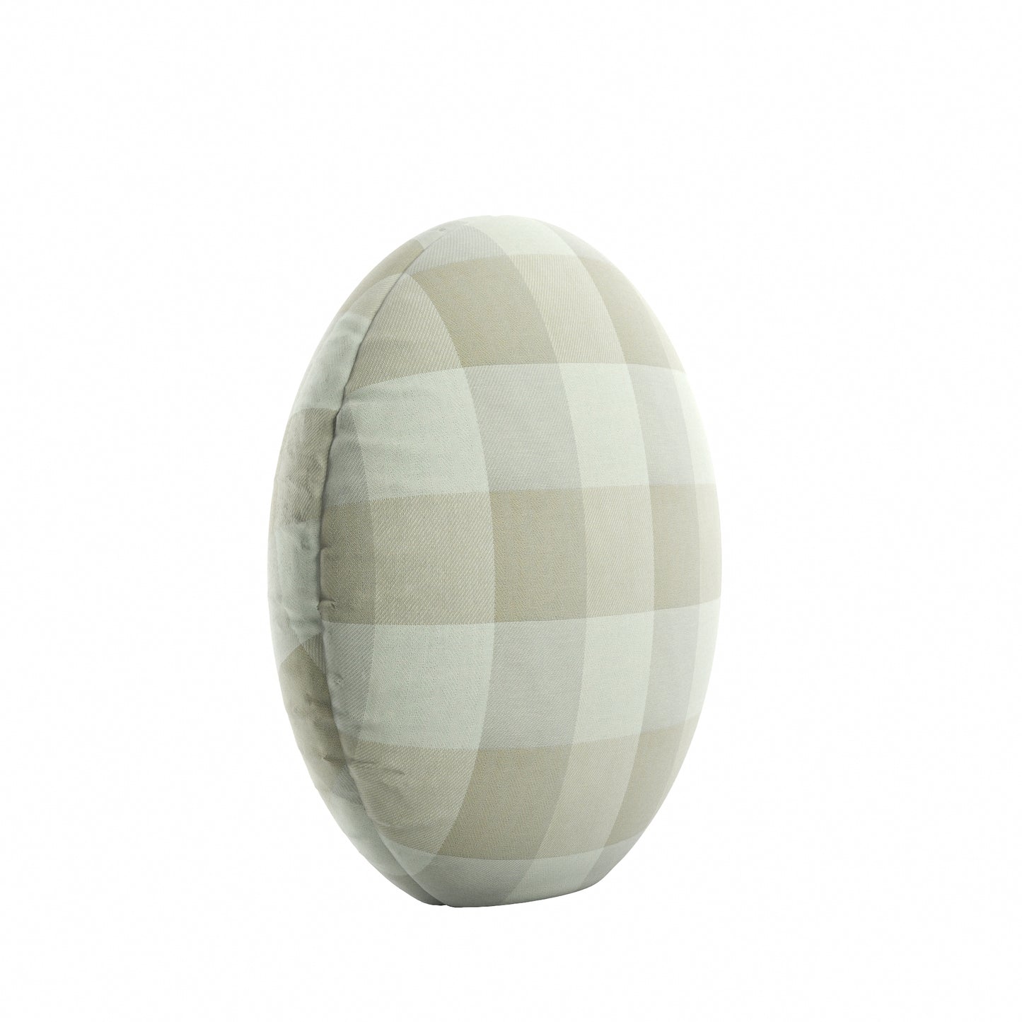 Circular Throw Pillow in Foxy Plaid Dune