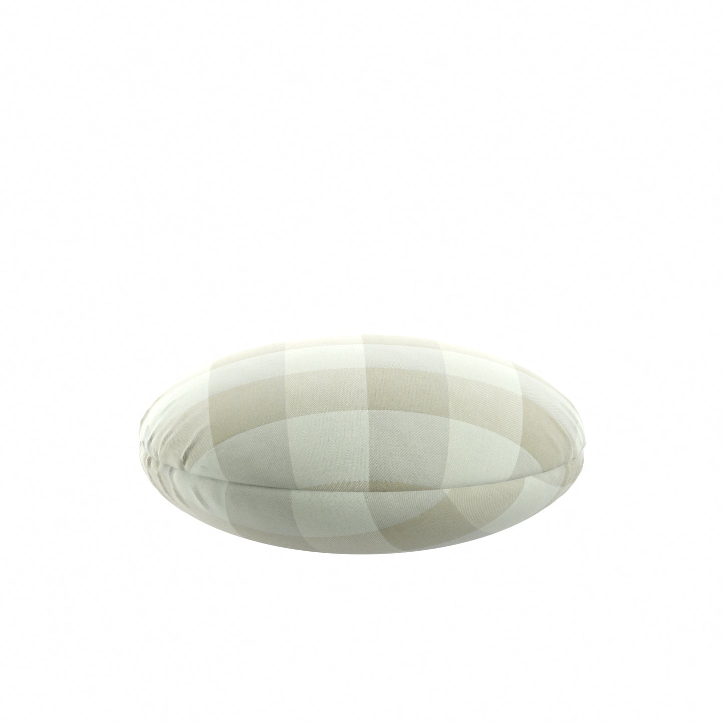 Circular Throw Pillow in Foxy Plaid Dune