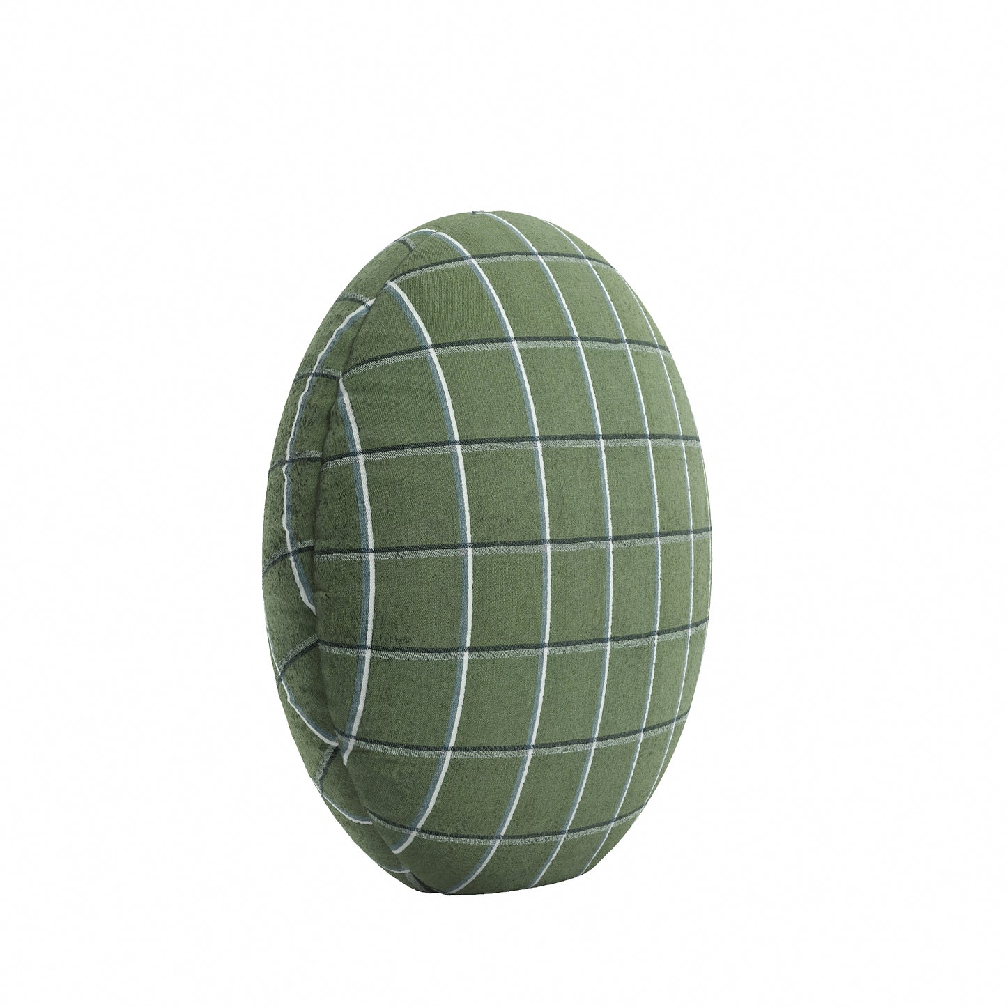 Circular Throw Pillow in Check With Me - Pine