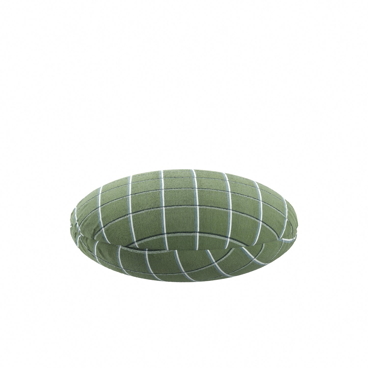 Circular Throw Pillow in Check With Me - Pine