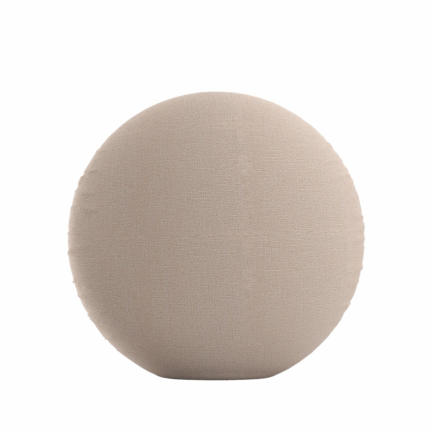 Circular Throw Pillow in Slubby Linen - Cashmere