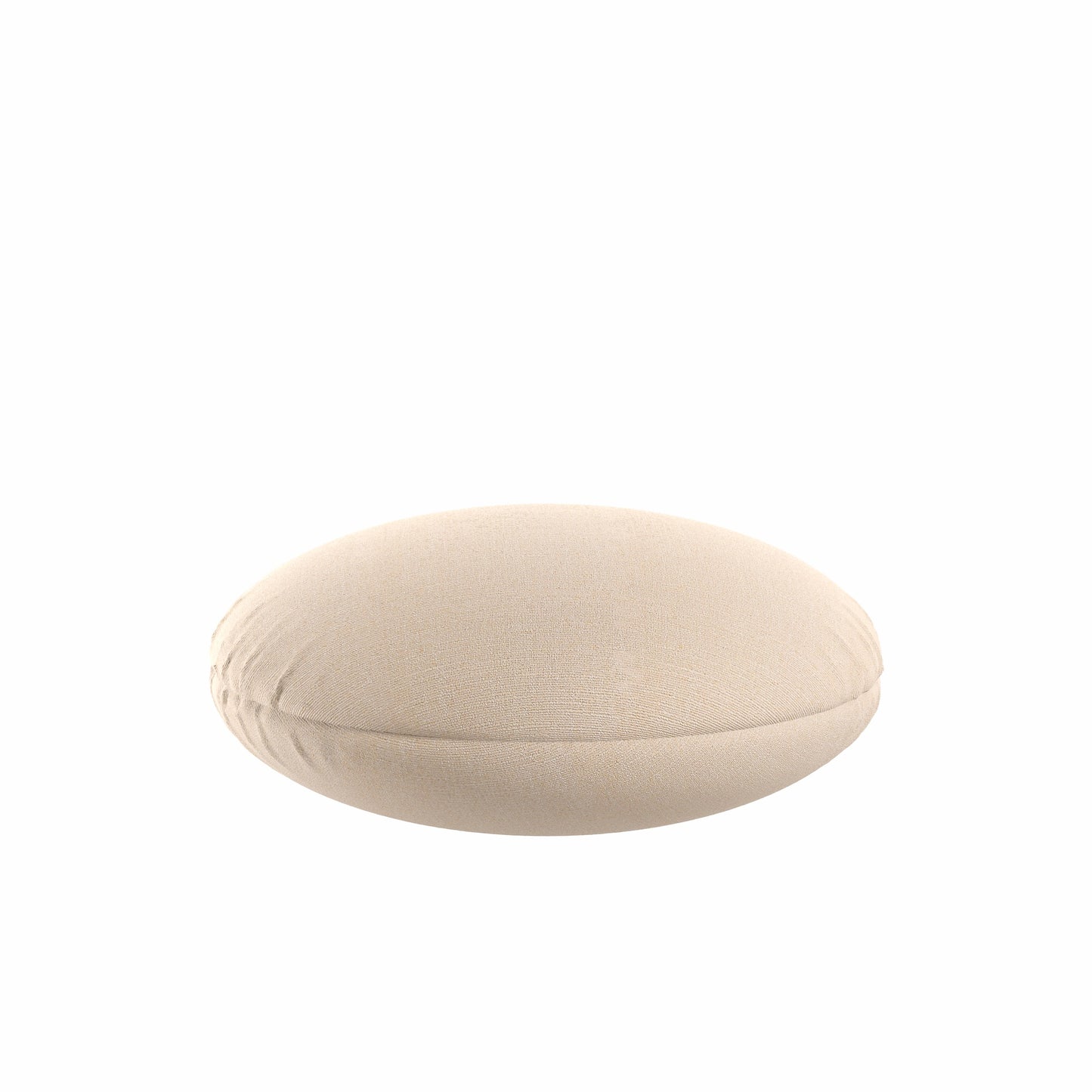 Circular Throw Pillow in Slubby Linen - Cream