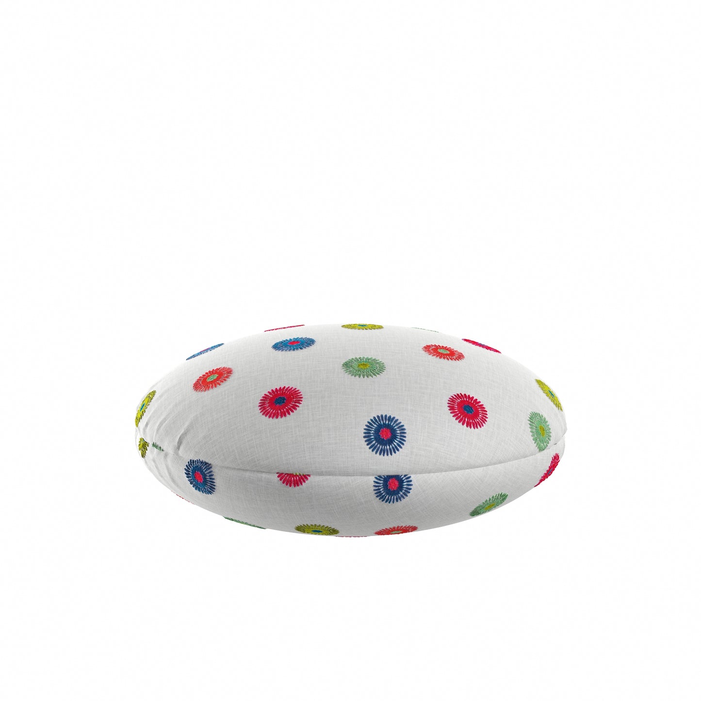 Circular Throw Pillow in Coming Up Daisies