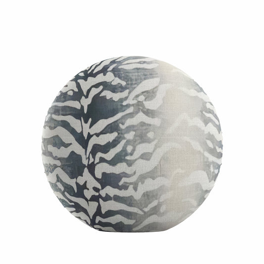 Circular Throw Pillow in Tiger - Blue