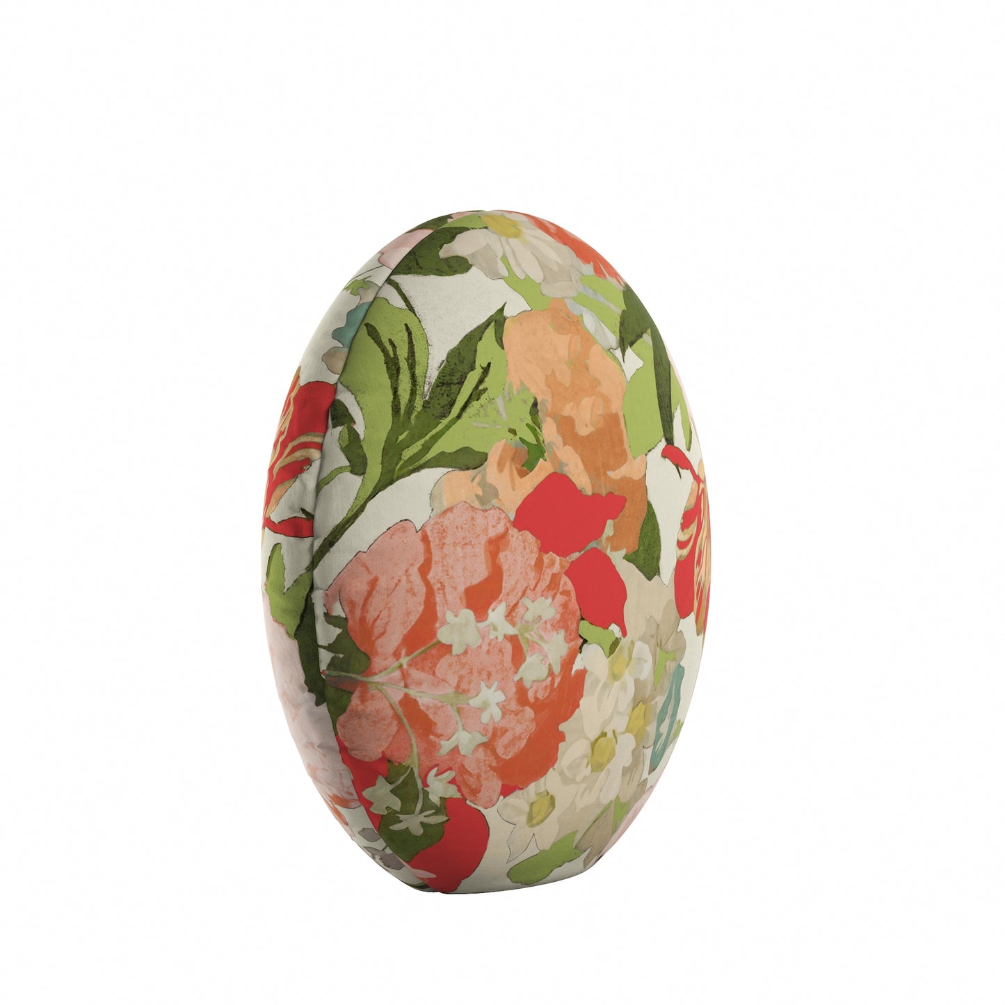 Circular Throw Pillow in Garden Tea Time - Pink