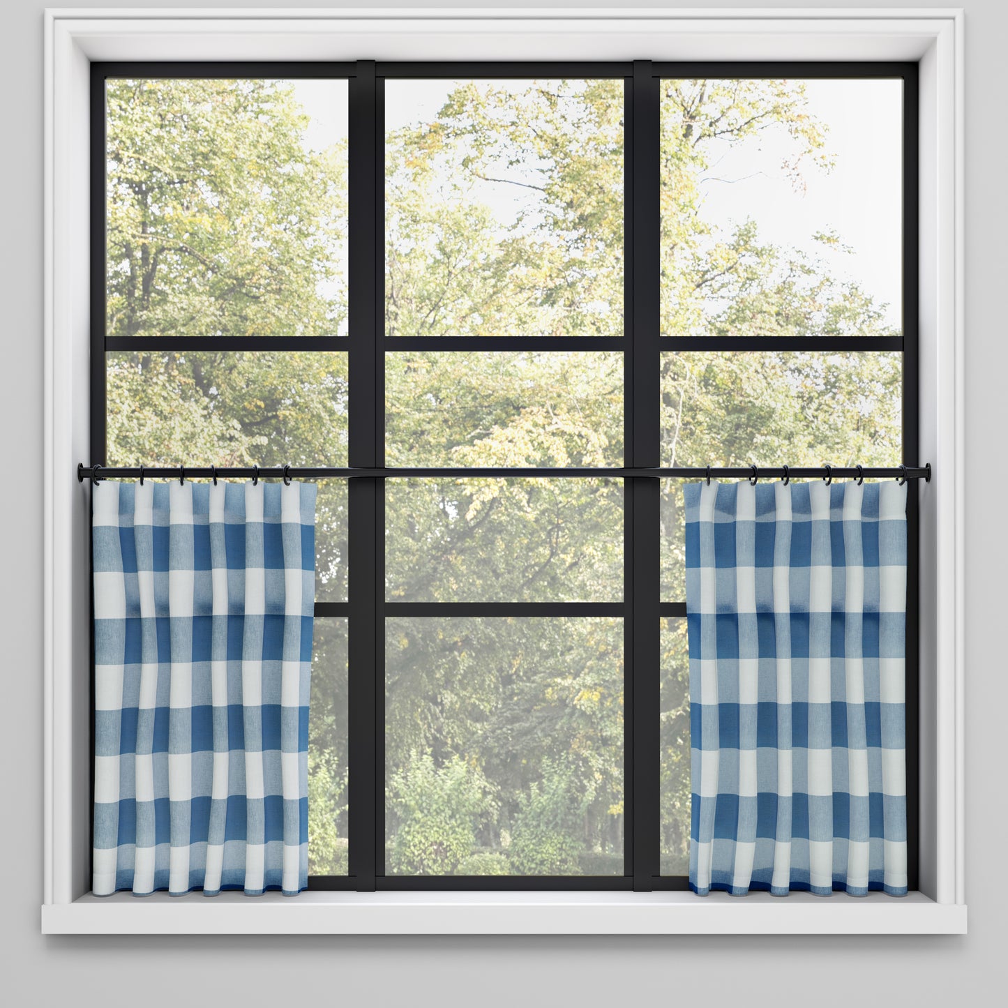 Convertible Pleat Cafe Curtain in Falmouth Harbor