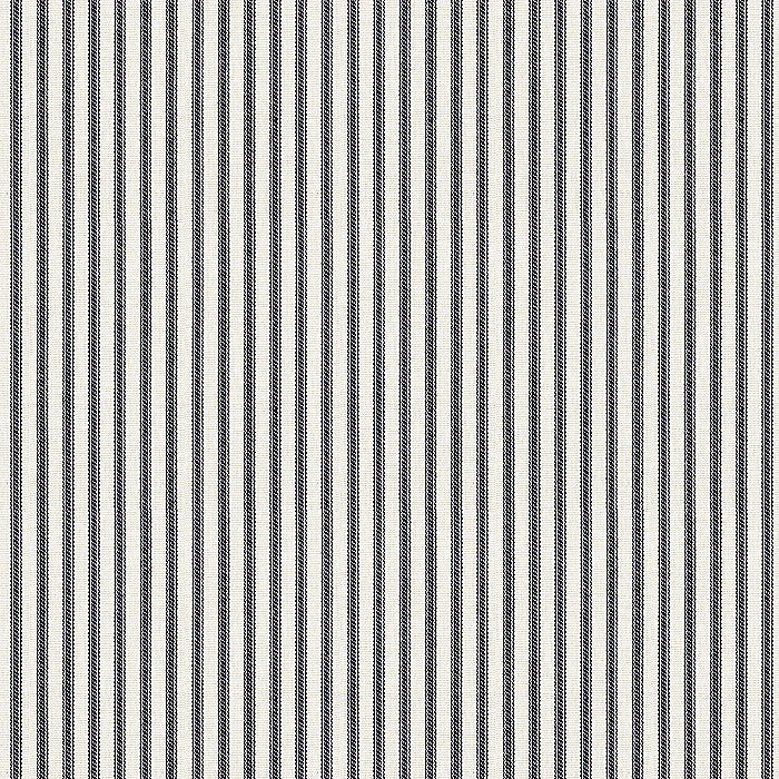 Tailored Bedskirt in Little White Line - Black