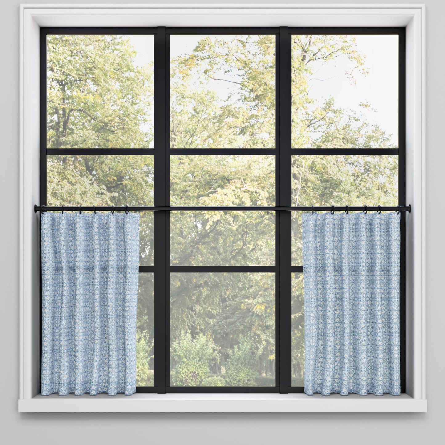 Convertible Pleat Cafe Curtain in Palazzo - Chambray