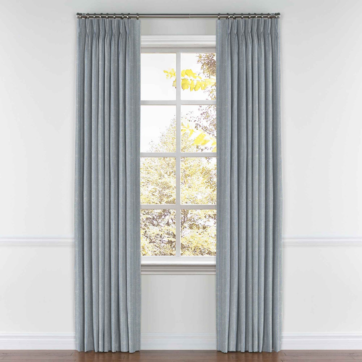 Pinch Pleat Drapery in All Lined Up - Lake