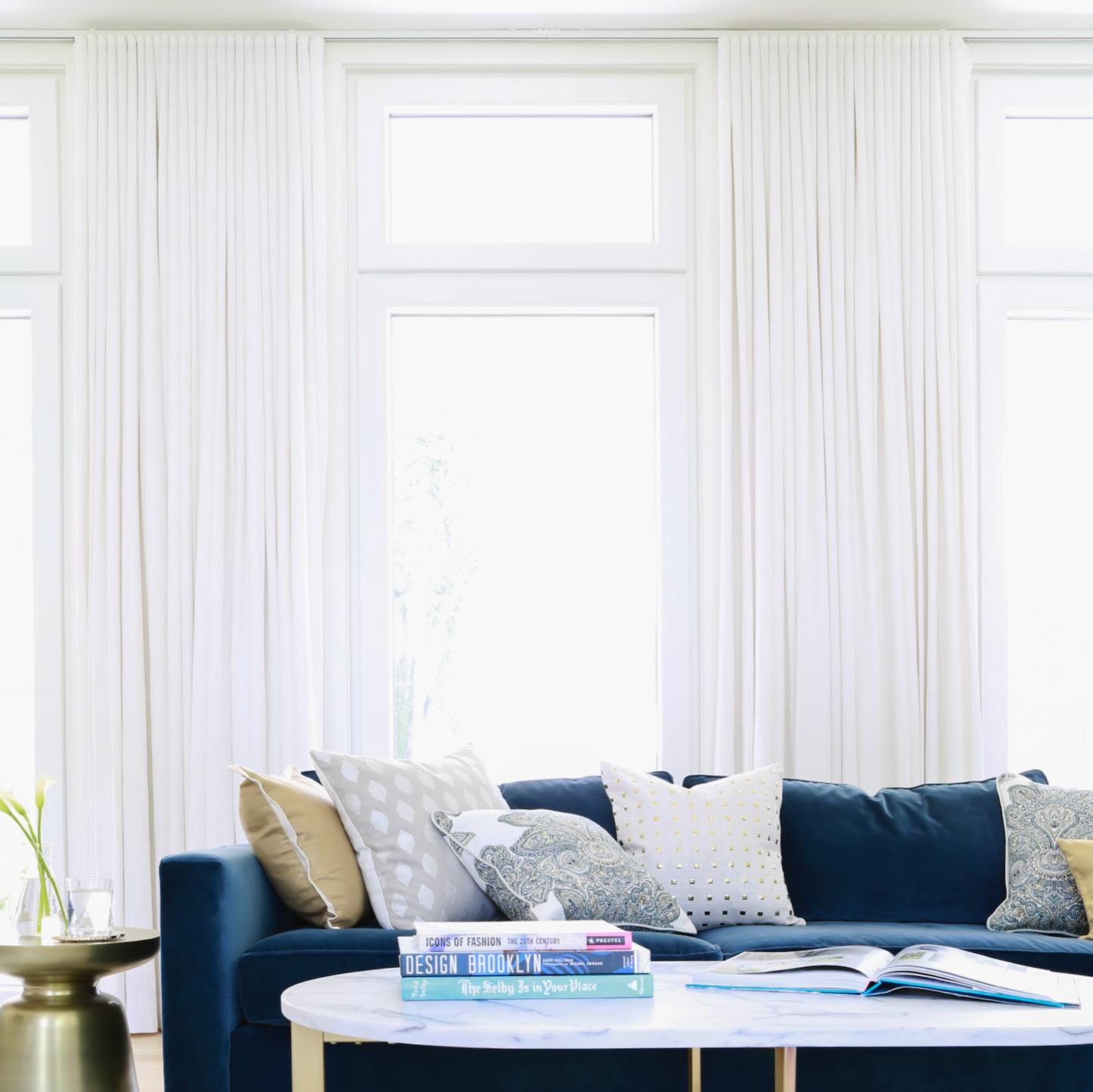 Ripplefold Drapery in Classic Linen - Optic White