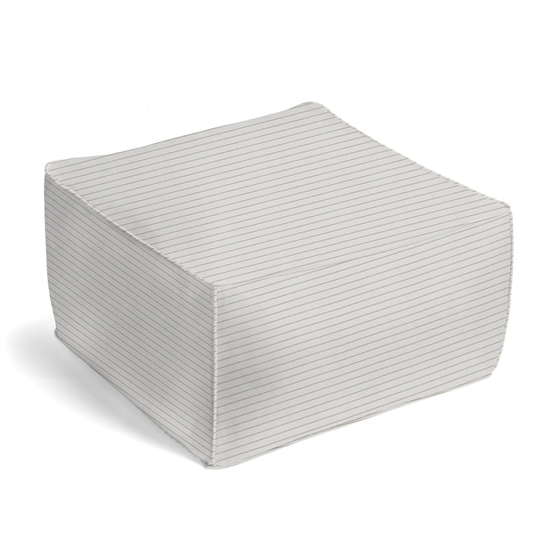 Square Pouf in Sand Dollar Stripes