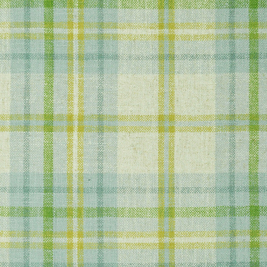 Pinch Pleat Cafe Curtains in Summer Plaid - Seaglass