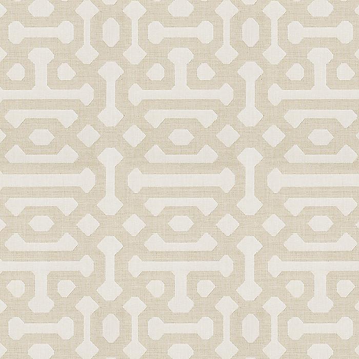 Outdoor Pouf in Sunbrella® Fretwork - Flax