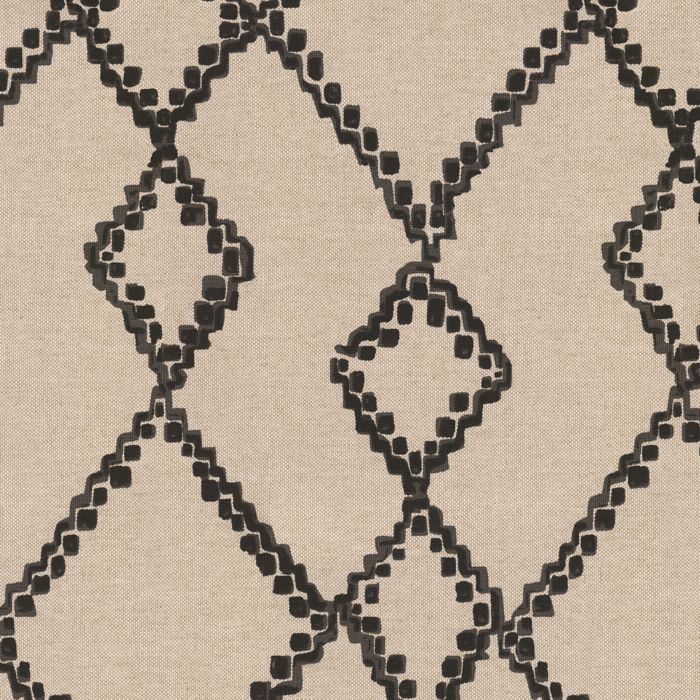 Flat Roman Shade in Trellis Island - Black