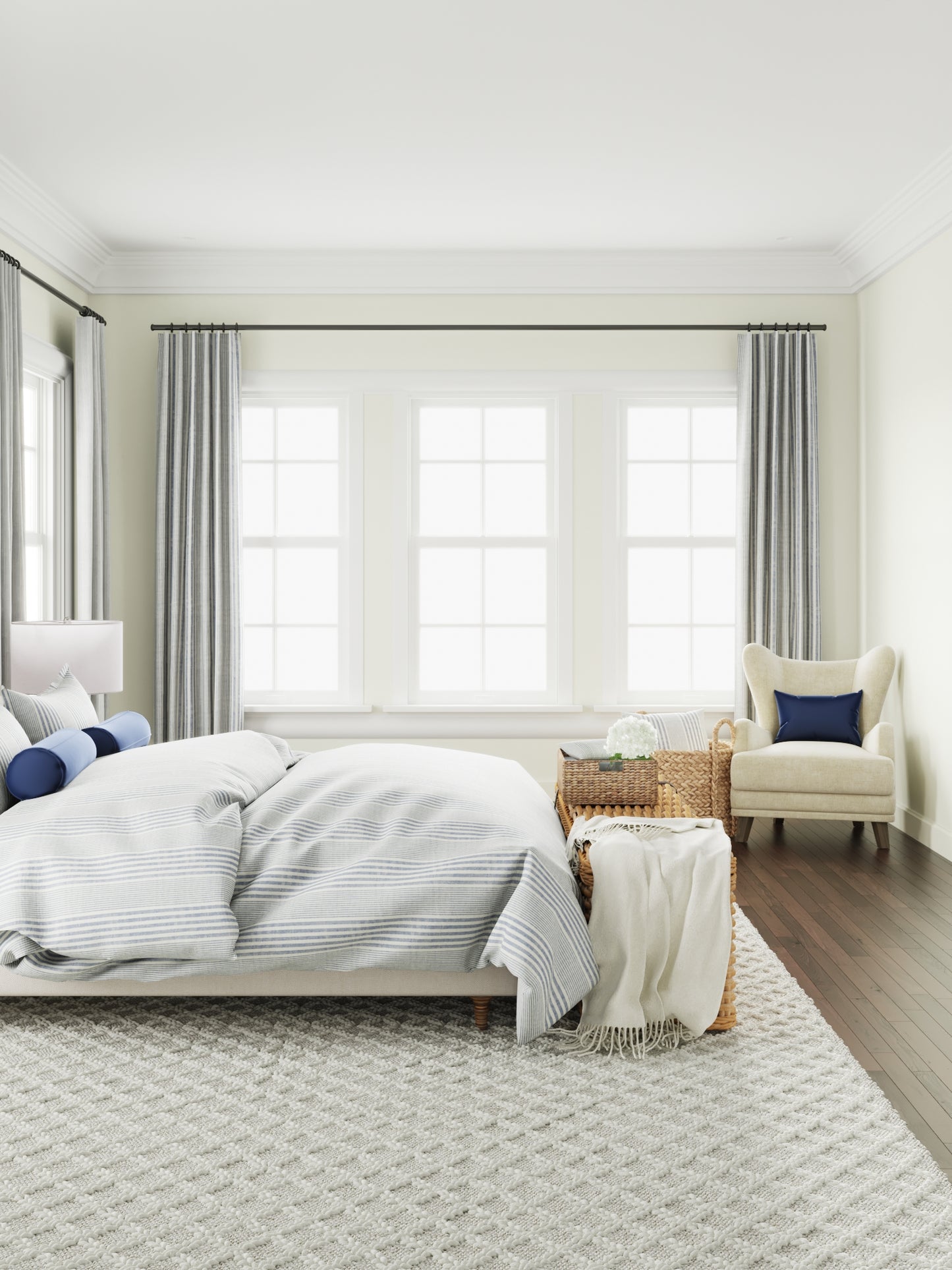 Tailored Bedskirt in All Lined Up - Lake