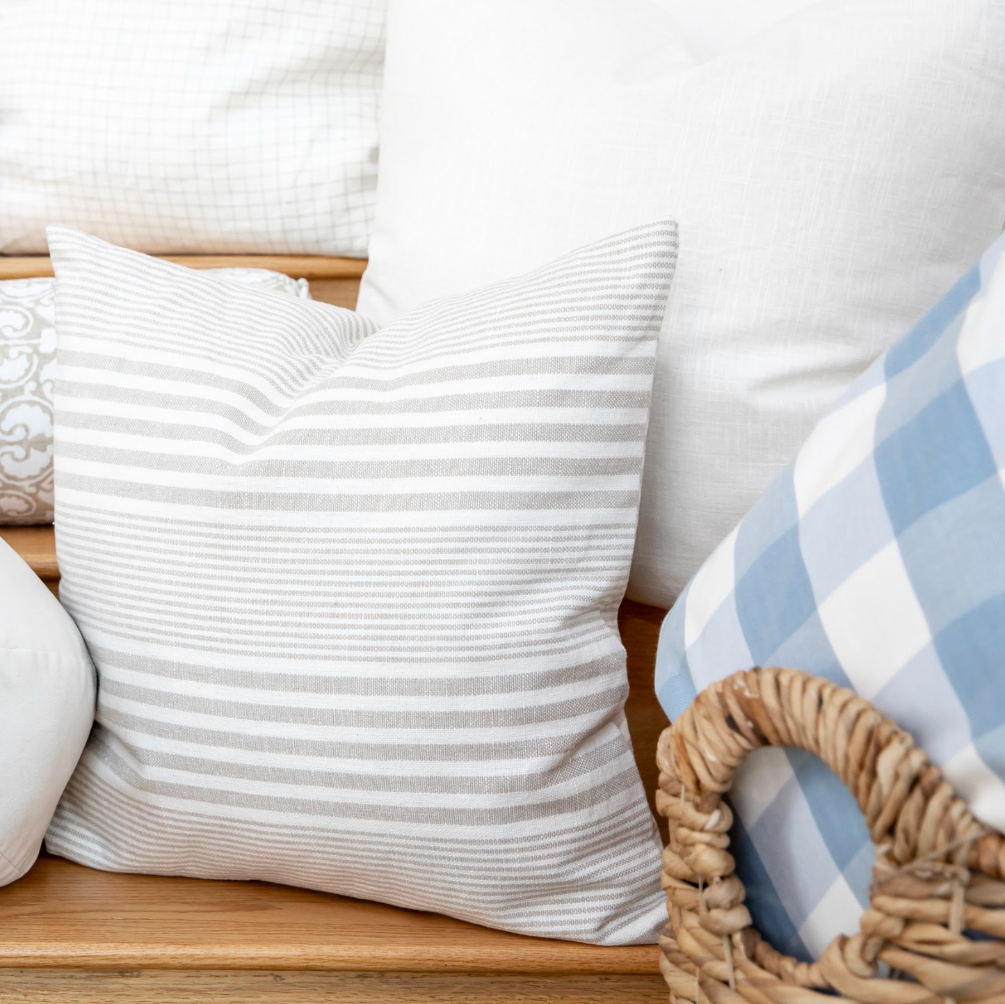 Custom Bench Cushion in All Lined Up - Shell