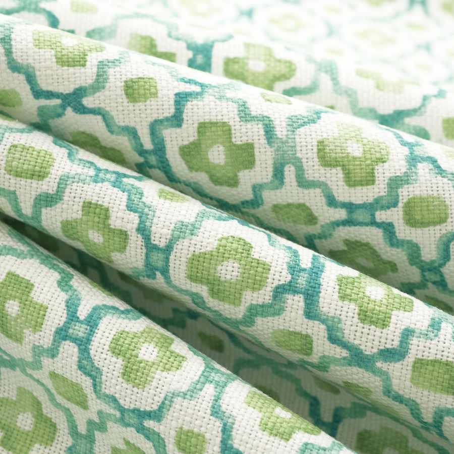 Pinch Pleat Drapery in Positive Print - Emerald