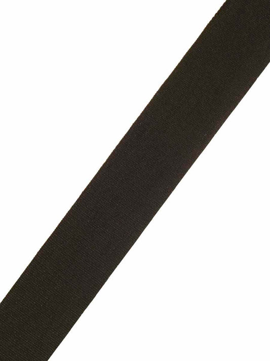 Flat Roman Shade in White Linen with Black Trim