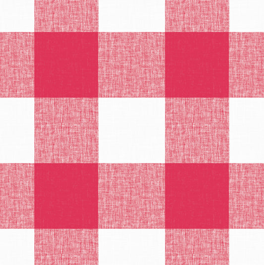 Flat Roman Shade in Buffalo Check - Flamingo