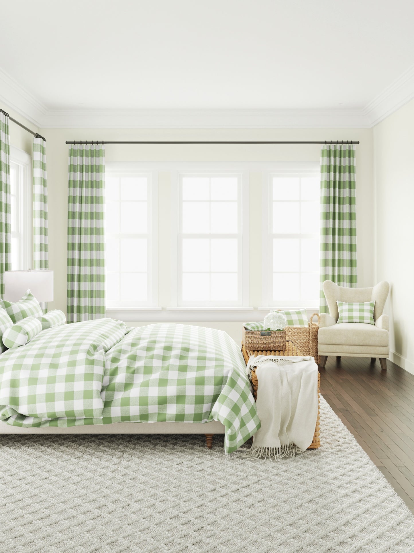Simple Floor Pillow in Buffalo Check - Sage
