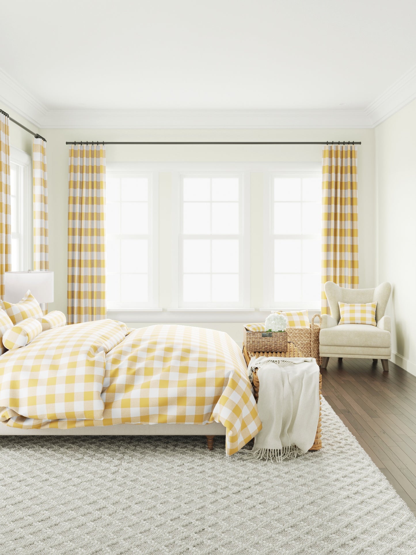 Simple Floor Pillow in Buffalo Check - Sunny