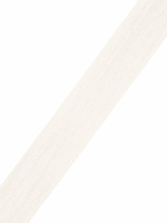 Flat Roman Shade in White Linen with White Trim