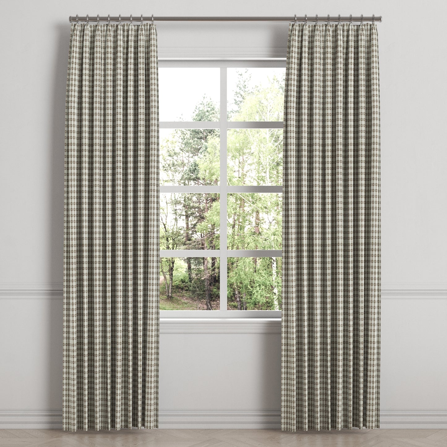 Euro Pleat Drapery in Luxe Gingham - Chocolate