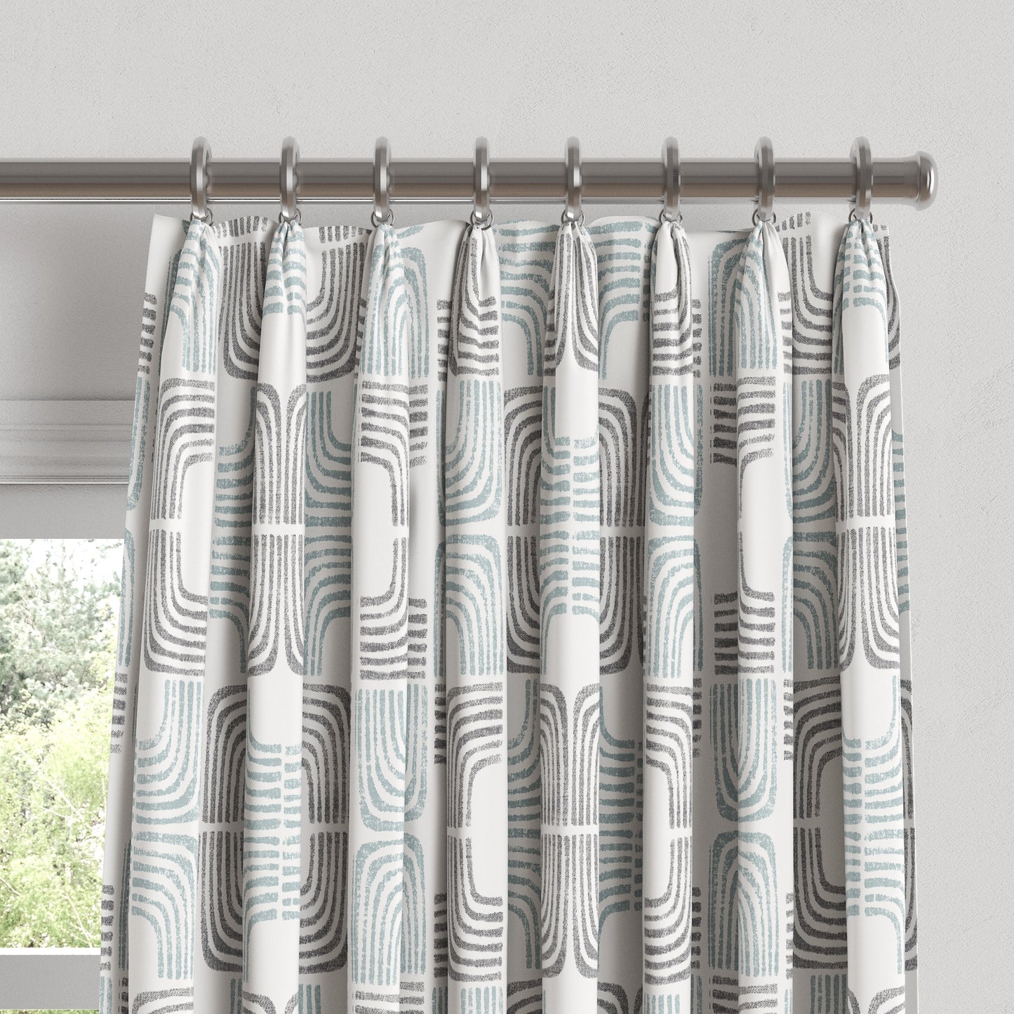 Euro Pleat Drapery in Groovy - Mint