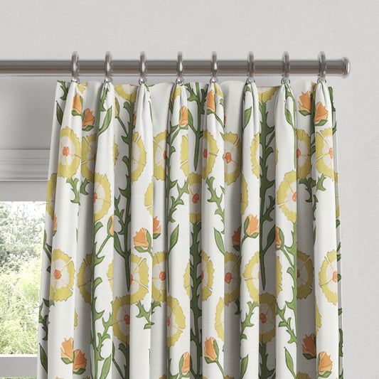 Euro Pleat Drapery in Cottage Flowers - Sunbeam