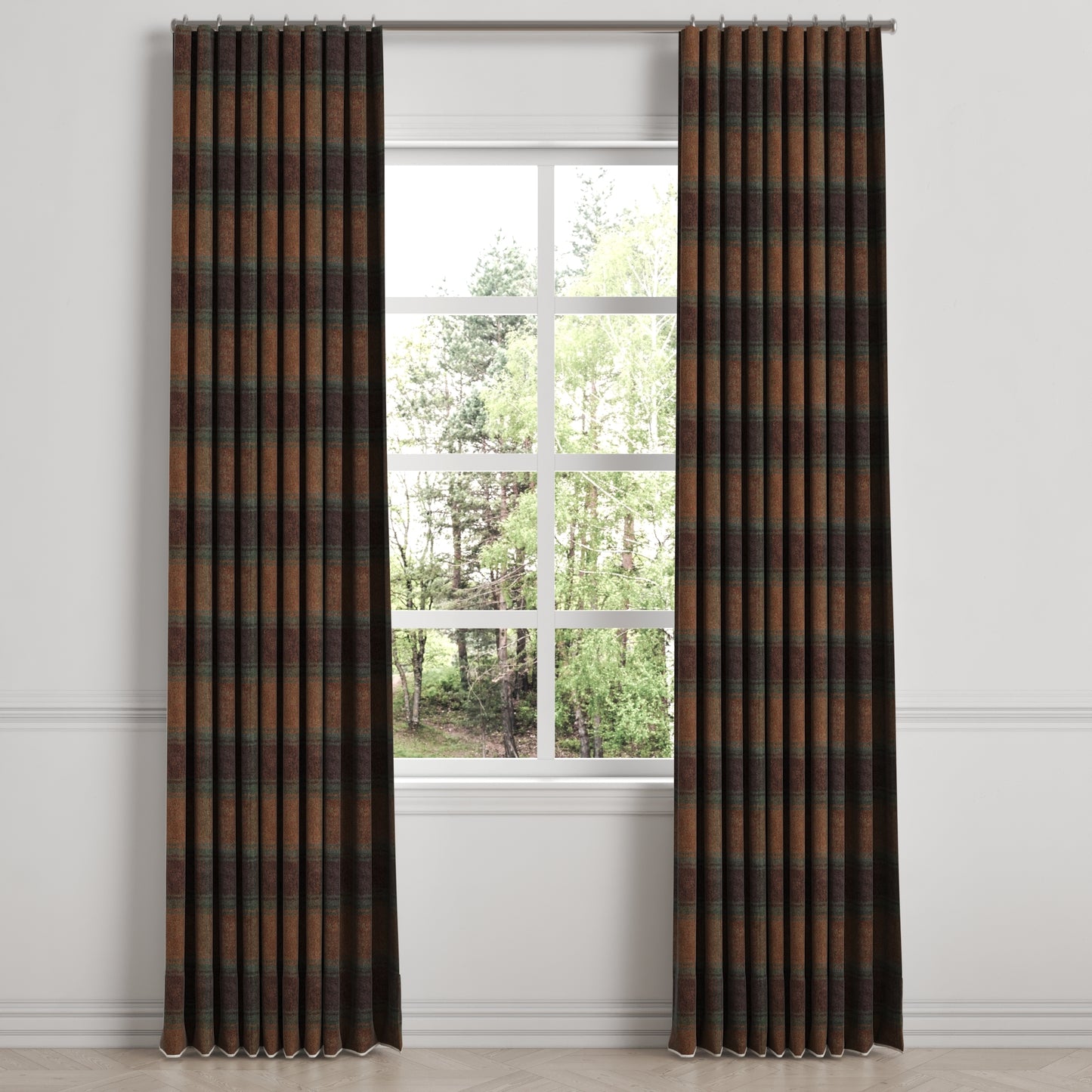 Pinch Pleat Drapery in Cozy Cabin - Pumpernickel