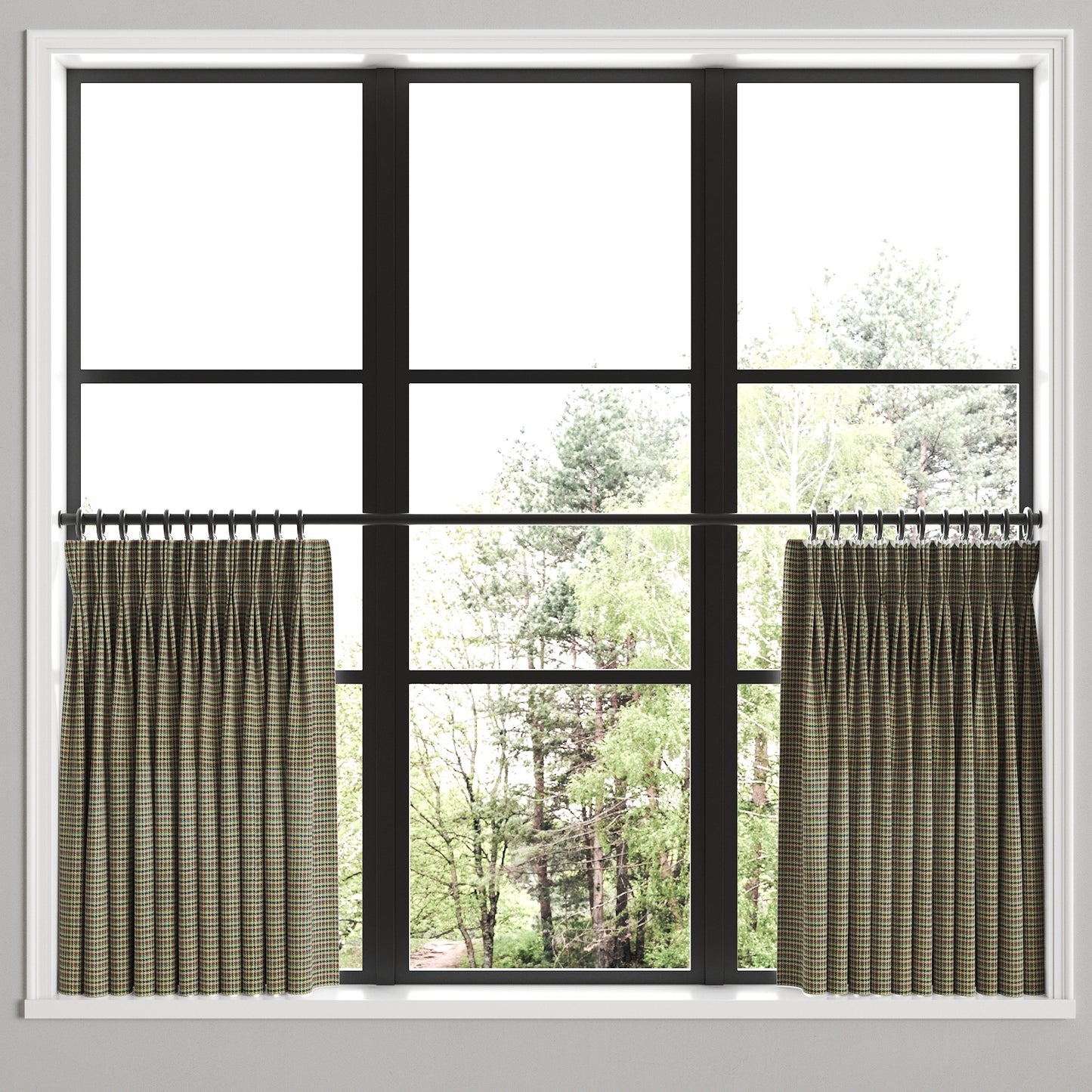 Pinch Pleat Cafe Curtains in Speakeasy - Heritage