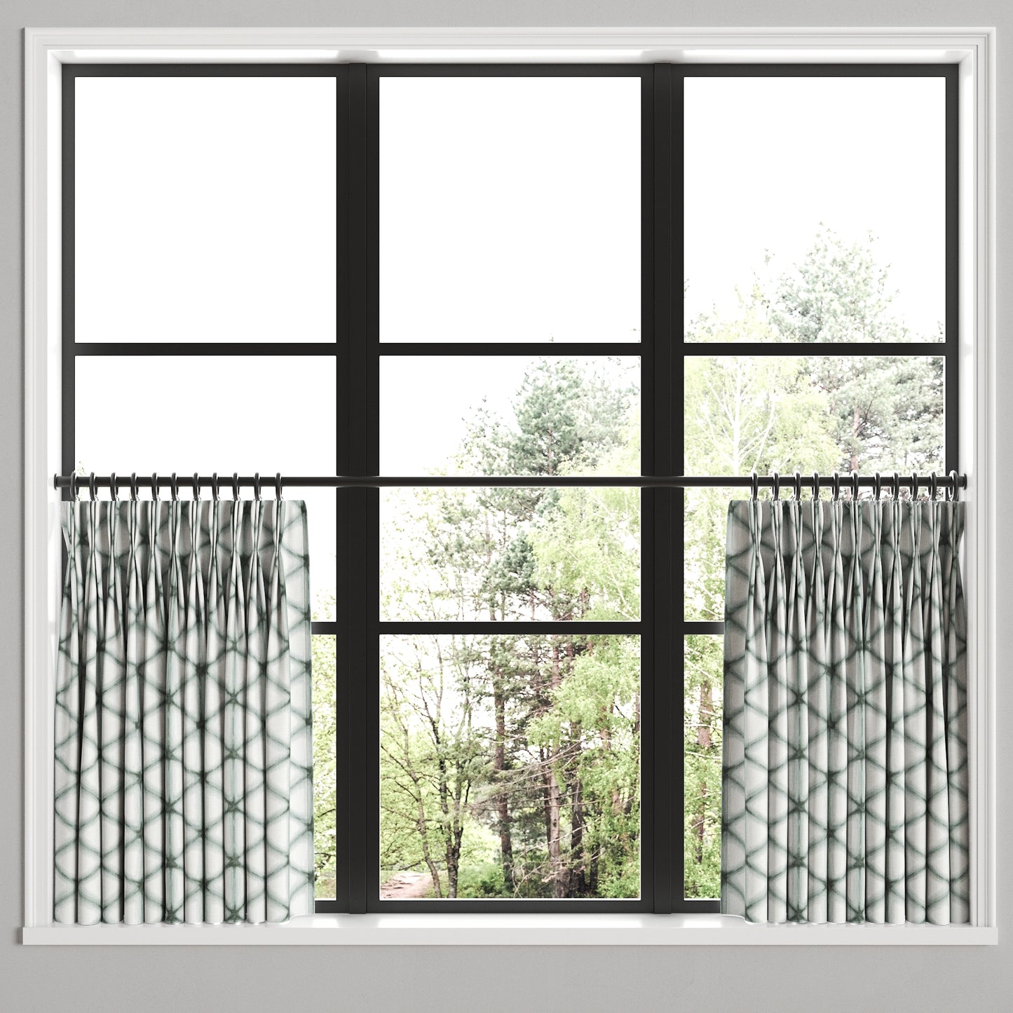 Pinch Pleat Cafe Curtains in Point Taken - Frost