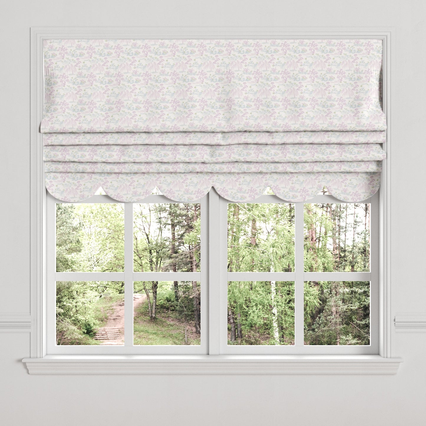 Flat Roman Shade in Meadow - Lavender