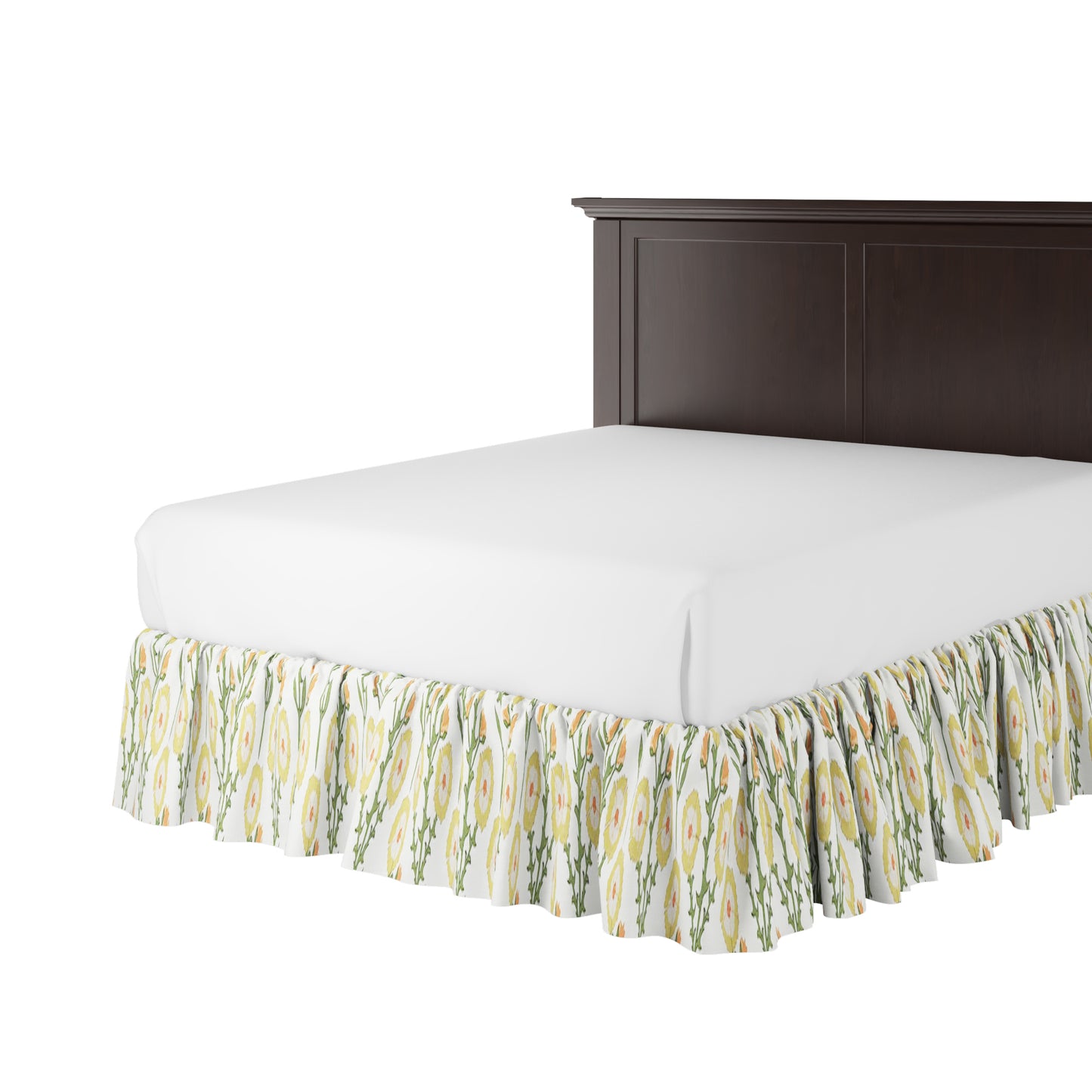 Ruffle Bedskirt in Cottage Flowers - Sunbeam