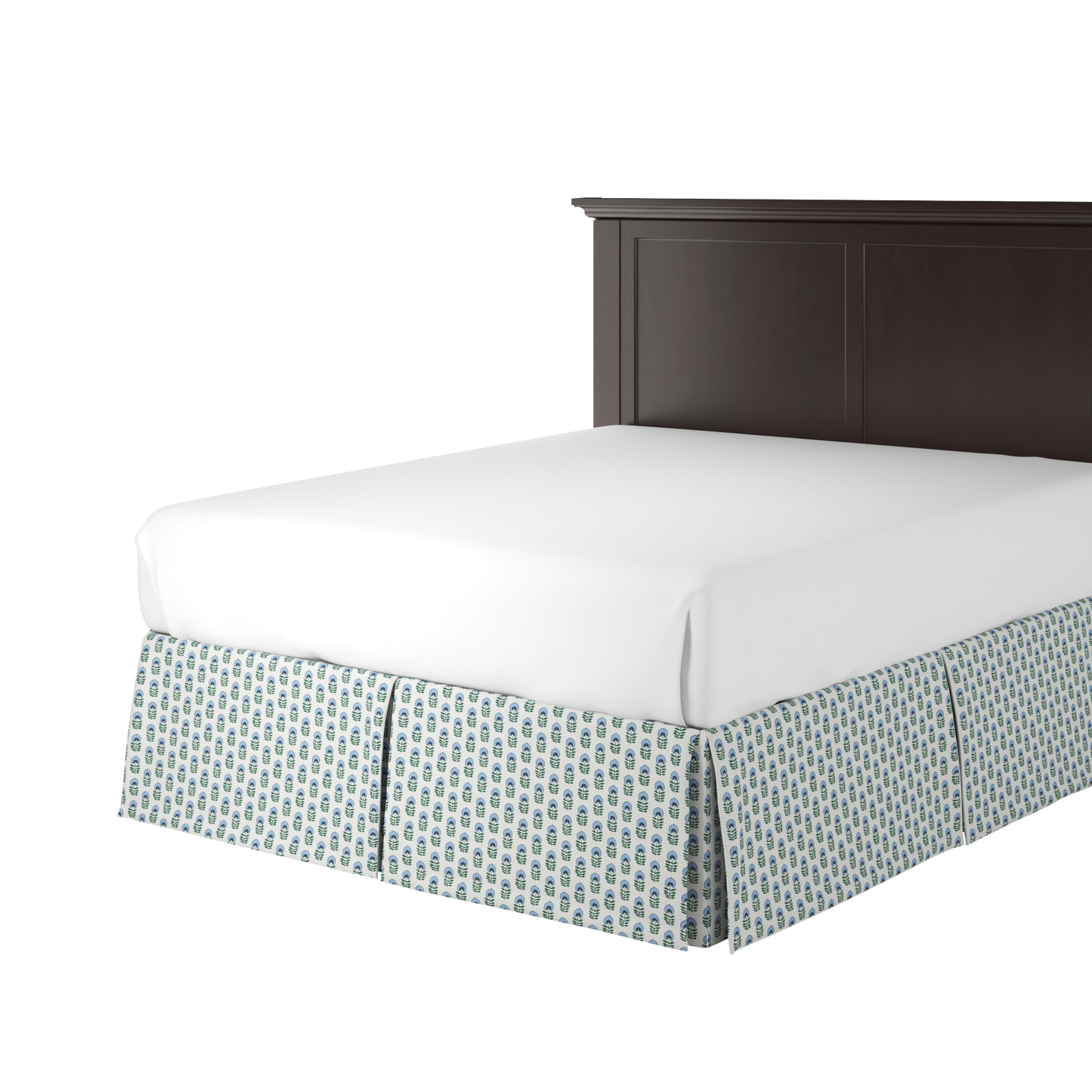 Tailored Bedskirt in Mini Florals - Forest