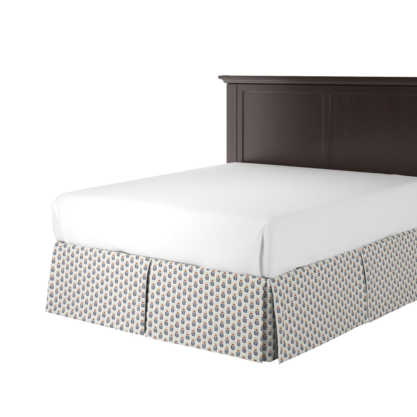 Tailored Bedskirt in Mini Florals - Pottery