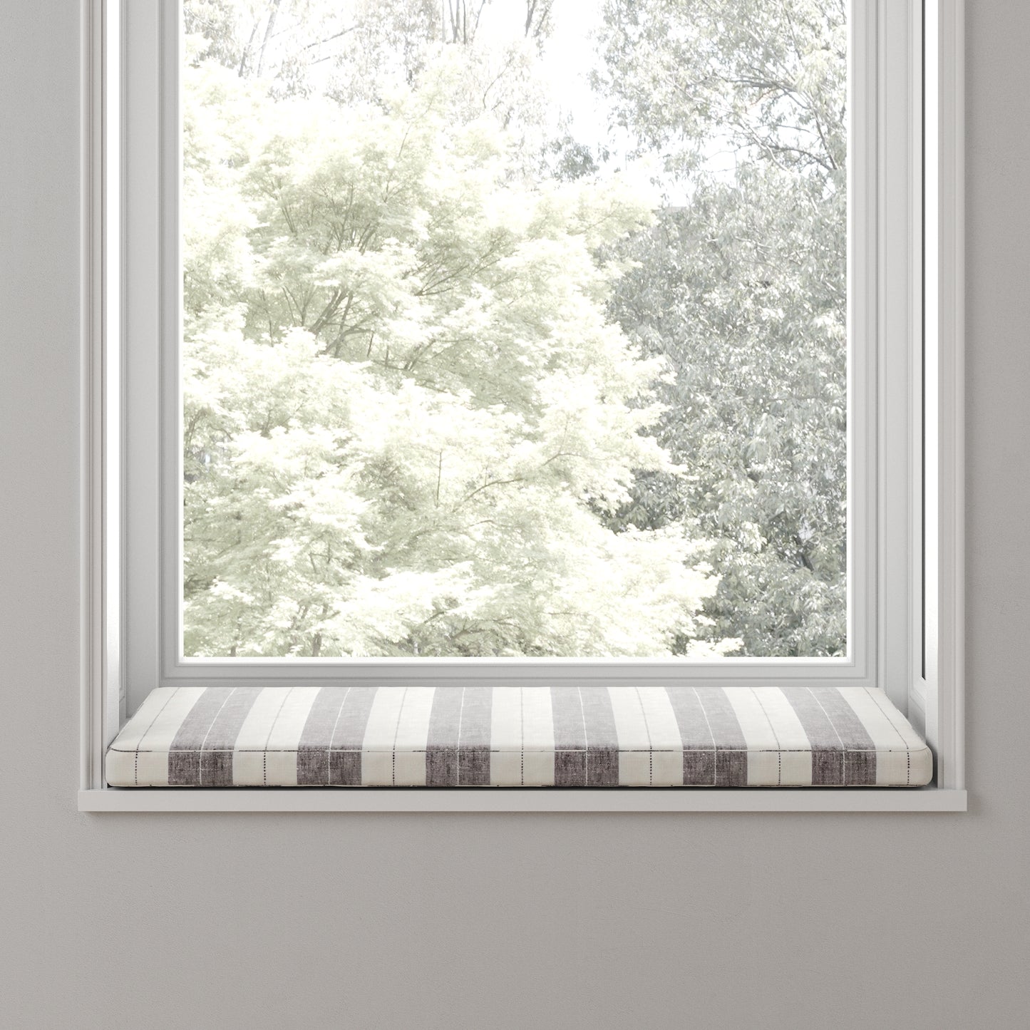 Custom Bench Cushion in French Laundry Stripe - Midnight