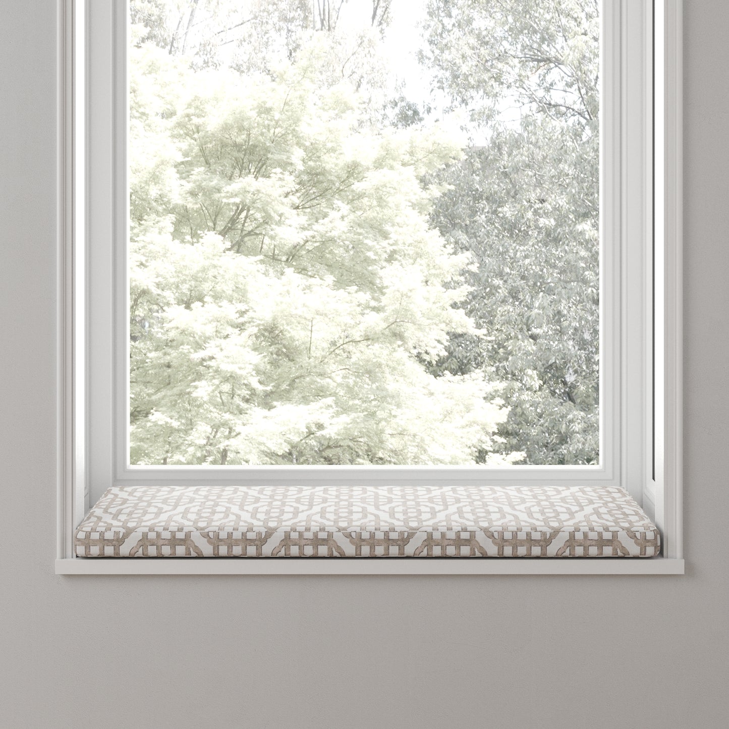 Custom Bench Cushion in Trellis Like It Is - Beige