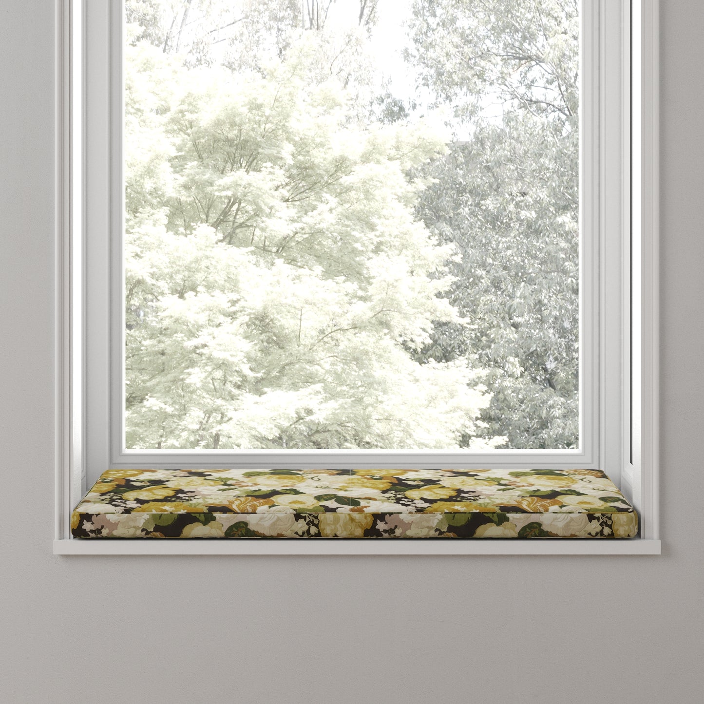 Custom Bench Cushion in Garden Tea Time - Moonglow
