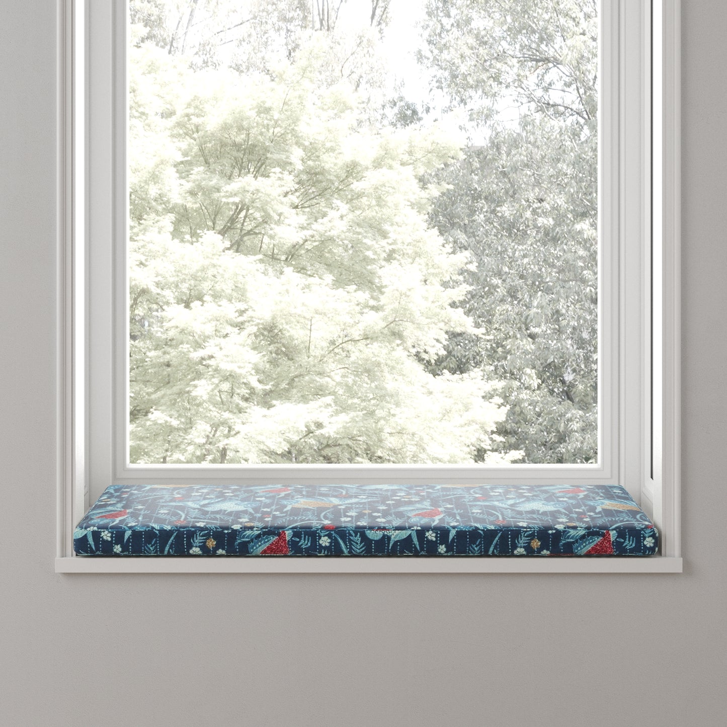 Custom Bench Cushion in Koi Pond Blue